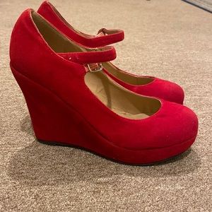 Bonnibel Red Pump Wedge Shoes 👠